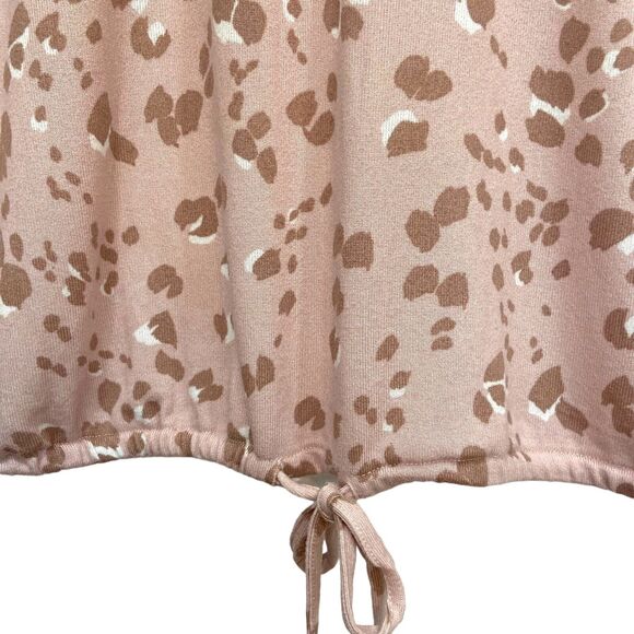 Como Blu Blush Pink Animal Print Top & Pant Lounge Pajama Set Women's Size L - Picture 5 of 13